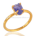 Tanzanite piedras preciosas y 18K oro Vermeil anillo de plata 925 al mejor precio